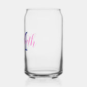 Preppy Pink en Navy Blue Monogram Blikvorm Glas (Links)