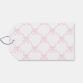 Preppy Pink Ginger Jar Monogram Eerste verjaardag Cadeaulabel (Achterkant Horizontaal)