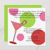 Preppy Pink Green Jingle Mingle Kerstfeest Kaart (Voorkant / Achterkant)