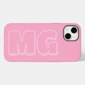 Preppy Pink Monogram Case-Mate iPhone Case (Achterkant (horizontaal))