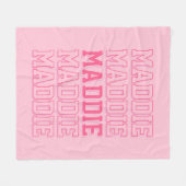 Préppy Pink Monogram Nom Couverture (Devant (Horizontal))