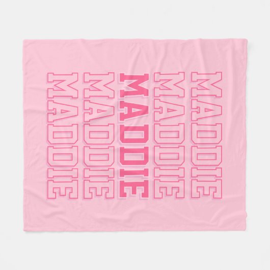 Préppy Pink Monogram Nom Couverture (Devant (Horizontal))