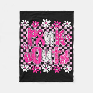 Preppy Pink Out Voetbal Roze Lint Borstkanker A Fleece Deken