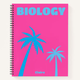 Preppy Pink Palm Tree Notitieboek