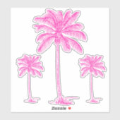 Preppy Pink Palmetto Palm Trees Sticker (Vel)