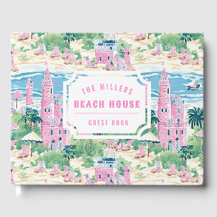 Preppy Pink Sand Castle Beach House Gastenboek