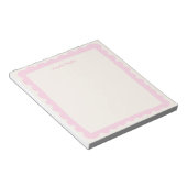 Preppy Pink Scallop Personalized Whimsical Border Notitieblok (Schuin)