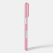 Preppy Pink Stripe Monogramme Joli iPhone 16 Coque (Verso / Droite)