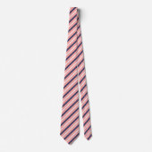 Preppy Pink Stripe Stropdas (Voorkant)