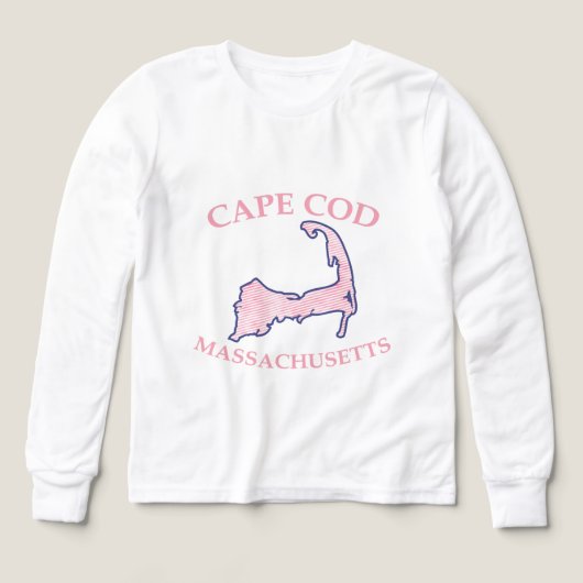 Preppy Pink Striped Cape Cod Silhouette garçon (Motif recto)
