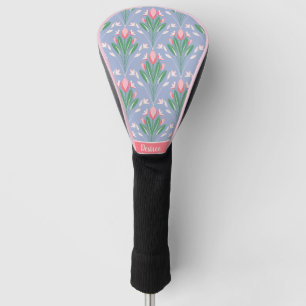 Preppy Pink Tulips Golf Head Hoesje voor haar Golfheadcover