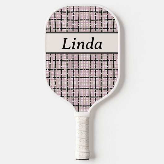 Preppy Pink Tweed Monogram Pickleball Paddle (Voorkant)