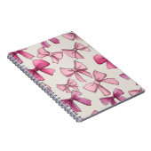Preppy Pink Whimsical Bow Notitieboek (Rechterzijde)