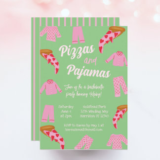 Preppy Pizza en Pyjama Meidenavond  Kaart