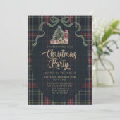 Preppy Plaid Christmas Party Invitation (Debout devant)
