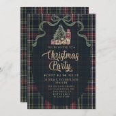 Preppy Plaid Christmas Party Invitation (Devant / Derrière)