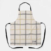 Preppy Plaid Double Stripe Initialed gift Apron Schort (Voorkant)