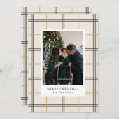 Preppy Plaid Double Stripe Window Christmas Card Kaart (Voorkant / Achterkant)
