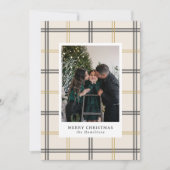 Preppy Plaid Double Stripe Window Christmas Card Kaart (Voorkant)