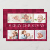 Preppy Plaid Photo Gallery Carte de Noël (Devant / Derrière)