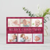 Preppy Plaid Photo Gallery Carte de Noël (Debout devant)