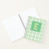 Preppy Plaid Varsity Monogram Green Lime Notitieboek (Binnen)