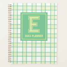 Preppy Plaid Varsity Monogram Groen Lime