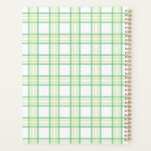 Preppy Plaid Varsity Monogram Groen Lime Planner (Achterkant)