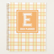 Preppy Plaid Varsity Monogram Oranje Geel