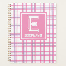 Preppy Plaid Varsity Monogram Roze Paars