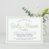 Preppy Polka Modern Baby shower Uitnodiging (Staand voorkant)