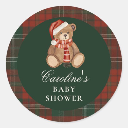 Preppy Polo Bear Baby Shower Sticker (Voorkant)