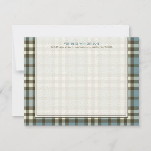 Preppy Pset Custom Flat Note-kaarten (blauw) Notitiekaartje