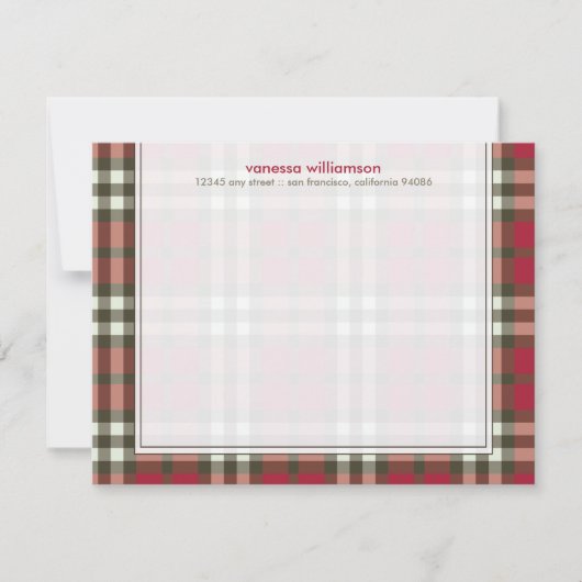 Preppy Pset Custom Flat Note-kaarten (rood) Notitiekaartje (Voorkant)