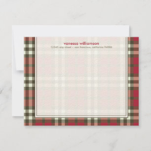 Preppy Pset Custom Flat Note-kaarten (rood) Notitiekaartje