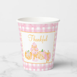 Preppy Pumpkin Bows Thanksgiving Feest Papieren Bekers