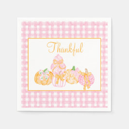 Preppy Pumpkin Bows Thanksgiving Feest Servet