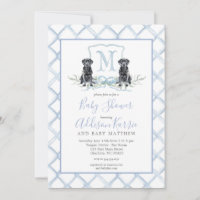 Preppy Puppy Dog Crest Baby shower uitnodiging