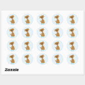 Preppy Puppy Ronde Sticker (Vel)