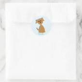 Preppy Puppy Ronde Sticker (Tas)