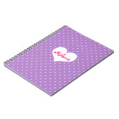 Preppy purple polka point coeur journal personnali (Côté gauche)