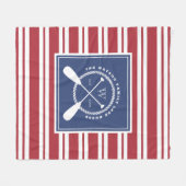 Preppy Red Blue White Lake House Monogram Fleece Deken (Voorkant (Horizontaal))