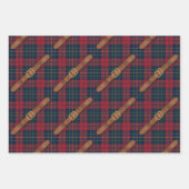 Preppy Red Christmas Plaid With Buckles Inpakpapier Vel (Voorkant 3)