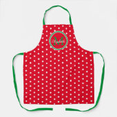 Preppy Red Green en White Polka Dot Monogram Schort (Voorkant)