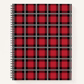 Preppy Red Grid Check Design Notitieboek (Voorkant)