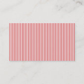 Preppy Red & Stripes Carte de visite personnalisé (Dos)