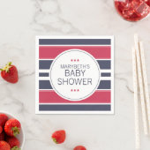 Preppy Red, White en Blue Baby shower Napkins Servet (Insitu)
