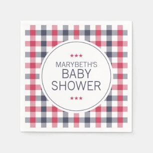 Preppy Red, White en Blue Plays Baby shower Servet