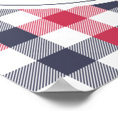 Preppy Red White en Blue Pset Baby shower Welkom Poster (Hoek)