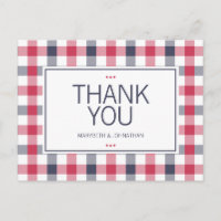 Preppy Red, White en Blue Pset Dank u Briefkaart